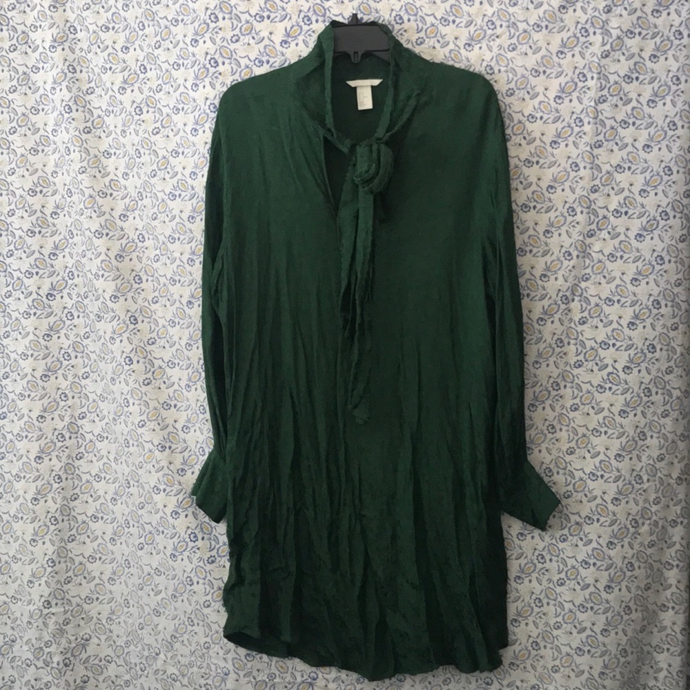 H&M dark green tunic dress size 12